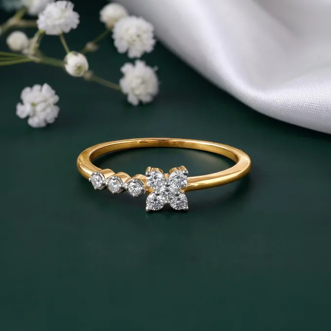 Gold Radiant Petaline Lab Grown Diamond Ring (Size 12)
