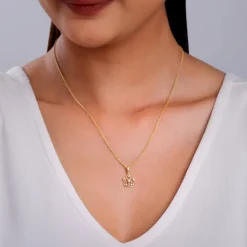 Gold Radiant Petals Lab Grown Diamond Pendant