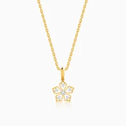 Gold Radiant Petals Lab Grown Diamond Pendant