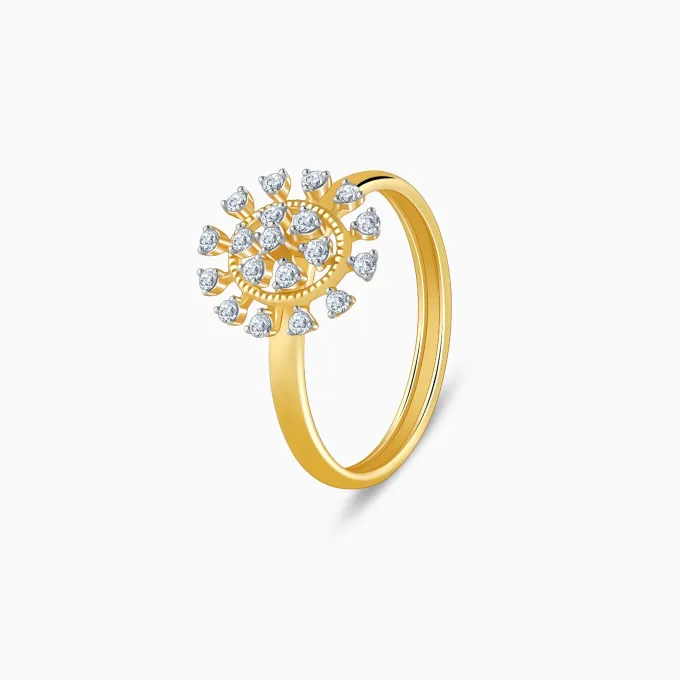 Gold Radiant Wheel Lab Grown Diamond Ring