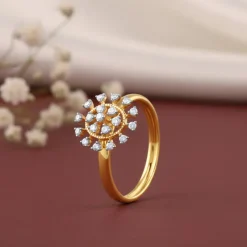 Gold Radiant Wheel Lab Grown Diamond Ring