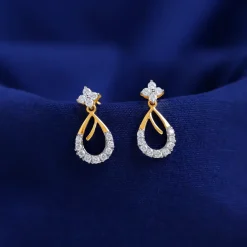 Gold Raindrop Lab Grown Diamond Earrings