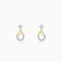 Gold Raindrop Lab Grown Diamond Earrings