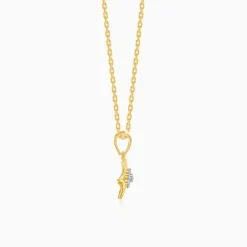 Gold Rhombus Floret Lab Grown Diamond Pendant