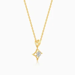 Gold Rhombus Floret Lab Grown Diamond Pendant