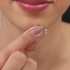 Gold Rosalie Lab Grown Diamond Stud Earrings