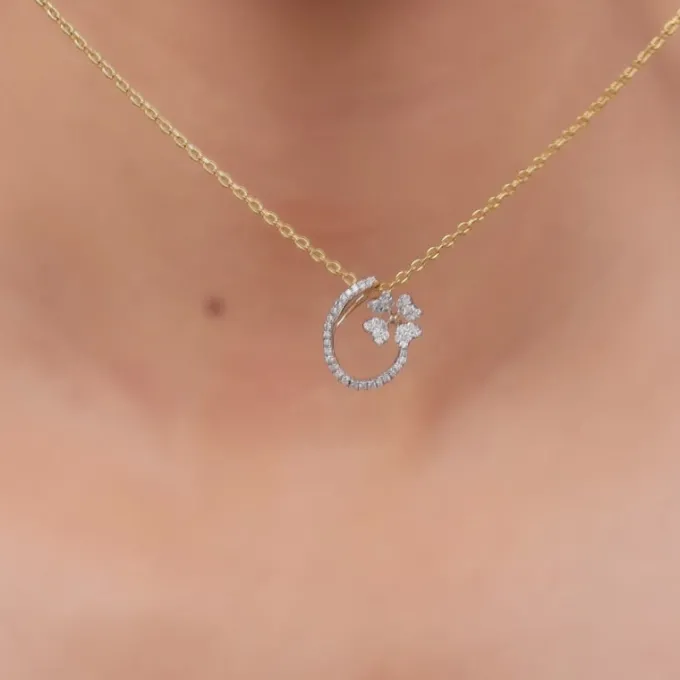 Gold Rosaline Spark Lab Grown Diamond Pendant