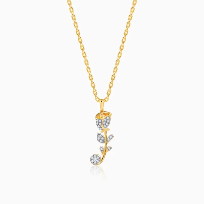 Gold Rose Reverie Lab Grown Diamond Pendant