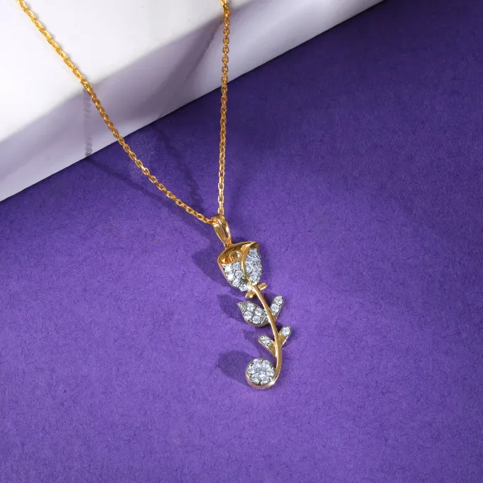 Gold Rose Reverie Lab Grown Diamond Pendant
