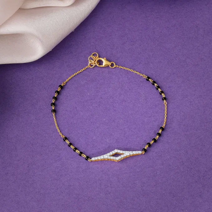 Gold Ruchira Mangalsutra Lab Grown Diamond Bracelet