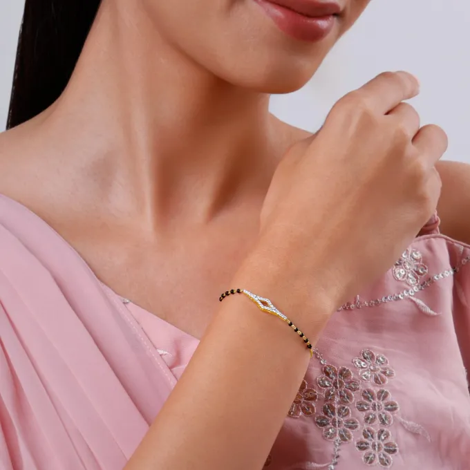 Gold Ruchira Mangalsutra Lab Grown Diamond Bracelet