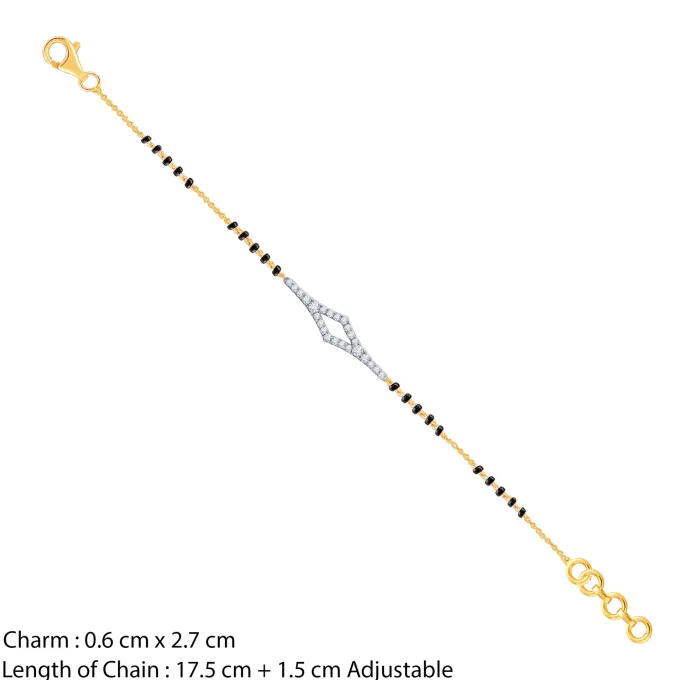 Gold Ruchira Mangalsutra Lab Grown Diamond Bracelet