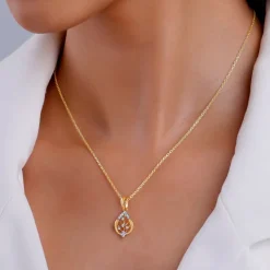 Gold Satomi Diamond Pendant
