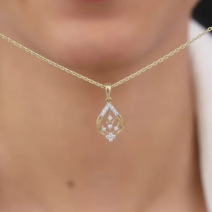 Gold Satomi Diamond Pendant