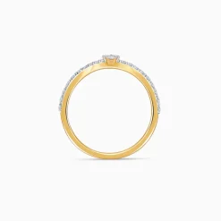Gold Scallop Shine Lab Grown Diamond Ring