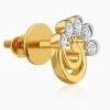 Gold Serenity Floral Lab Grown Diamond Earrings