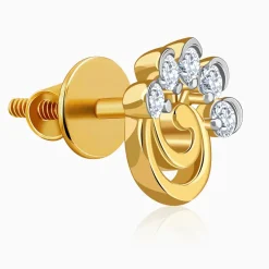 Gold Serenity Floral Lab Grown Diamond Earrings