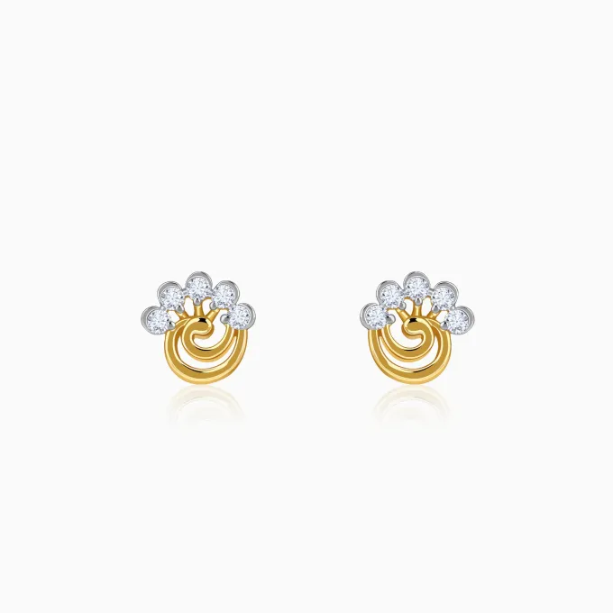 Gold Serenity Floral Lab Grown Diamond Earrings