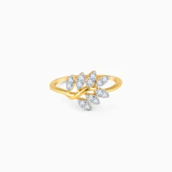 Gold Shimmery Petals Diamond Ring