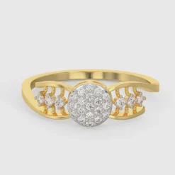 Gold Shining Cluster Diamond Ring