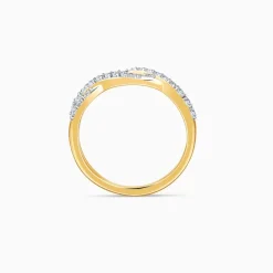 Gold Shining Twist Lab Grown Diamond Ring