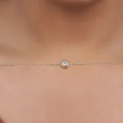 Gold Shinny Circle Lab Grown Diamond Bracelet