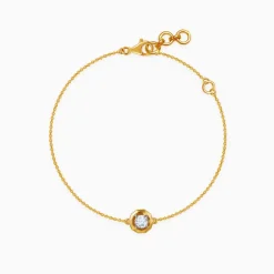 Gold Shinny Circle Lab Grown Diamond Bracelet