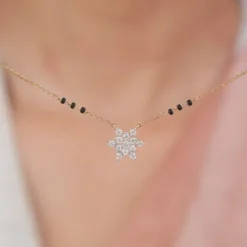 Gold Shubh Lagn Lab Grown Diamond Mangalsutra
