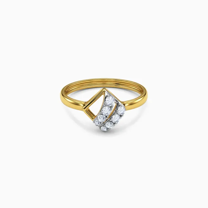 Gold Slant Theory Lab Grown Diamond Ring (Size 12)