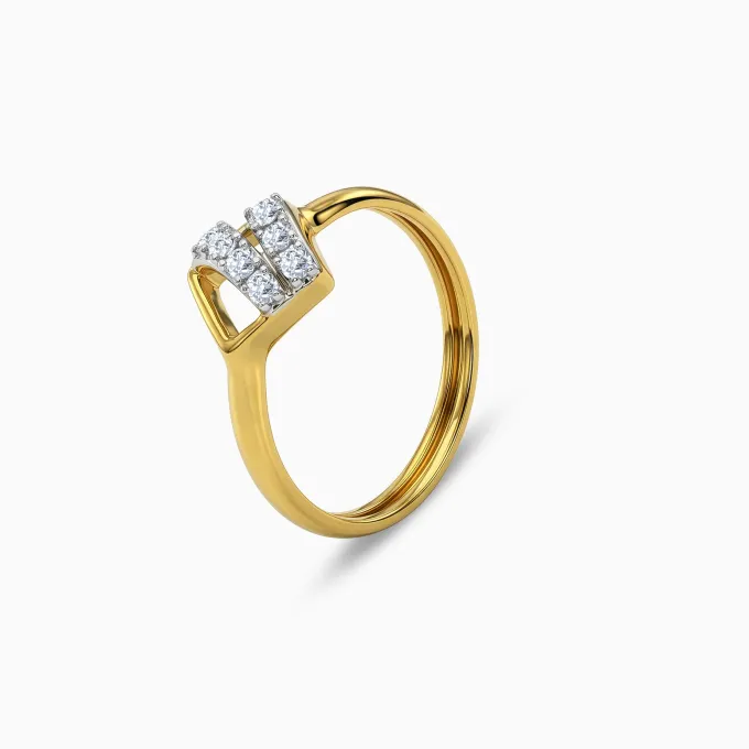 Gold Slant Theory Lab Grown Diamond Ring (Size 12)
