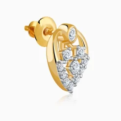 Gold Sleek Leaf Lab Grown Diamond Studs