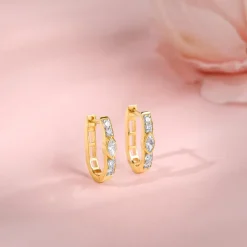 Gold Solaris Spark Lab Grown Diamond Hoop Earrings