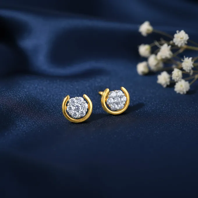 Gold Sphere Lab Grown Diamond Studs