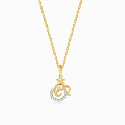 Gold Spiritual Ganesha Lab Grown Diamond Pendant