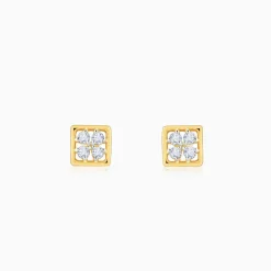 Gold Square Lab Grown Diamond Studs