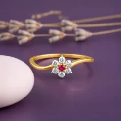 Gold Stellar Swirl Lab Grown Diamond Ring