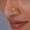 Gold Supernova Diamond Nose Pin