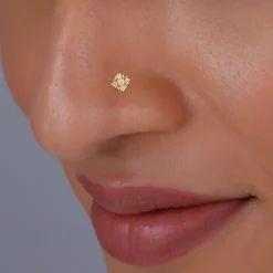 Gold Supernova Diamond Nose Pin
