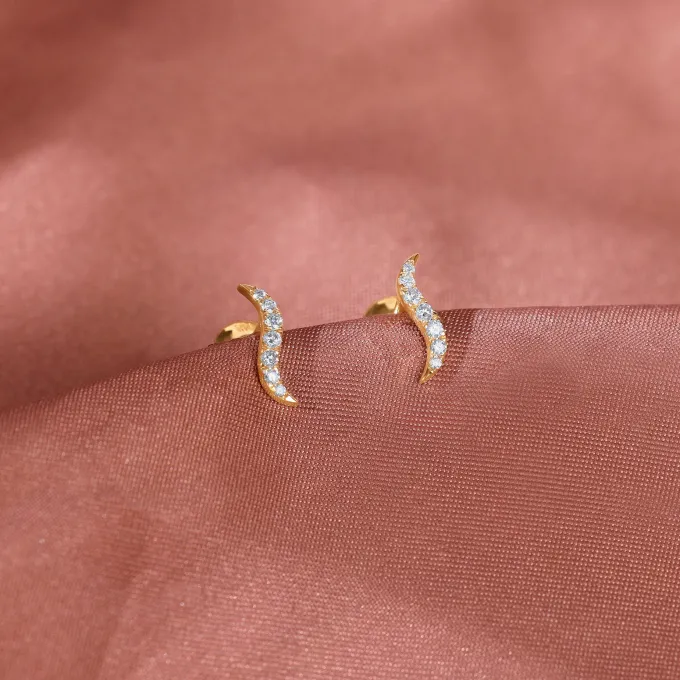 Gold Sway Lab Grown Diamond Studs