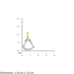 Gold Swaying Heart Lab Grown Diamond Pendant