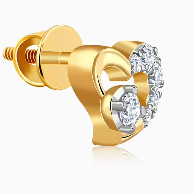 Gold Sweetheart Lab Grown Diamond Earrings