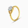 Gold Teardrop Halo Lab Grown Diamond Ring (Size 12)