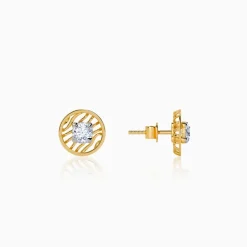 Gold Threaded Orbit Lab Grown Diamond Earrings
