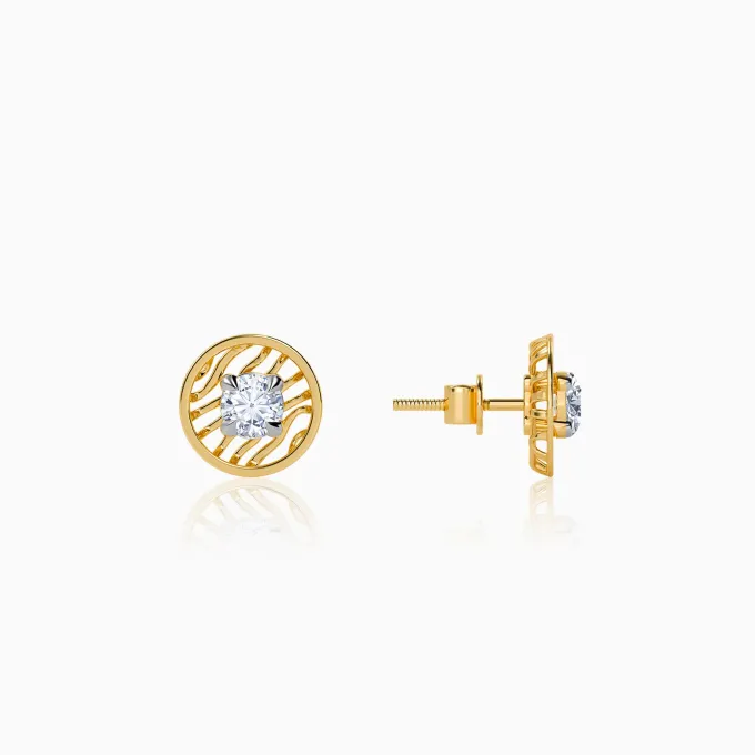 Gold Threaded Orbit Lab Grown Diamond Earrings