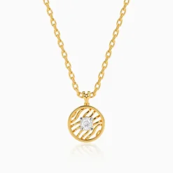 Gold Threaded Orbit Lab Grown Diamond Pendant