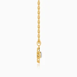 Gold Threaded Orbit Lab Grown Diamond Pendant