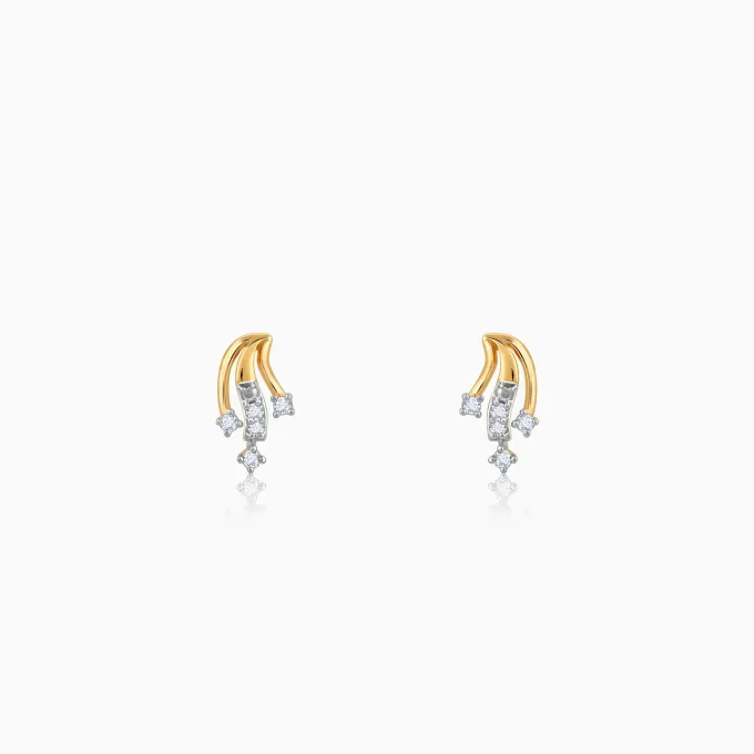 Gold Trail Diamond Earrings