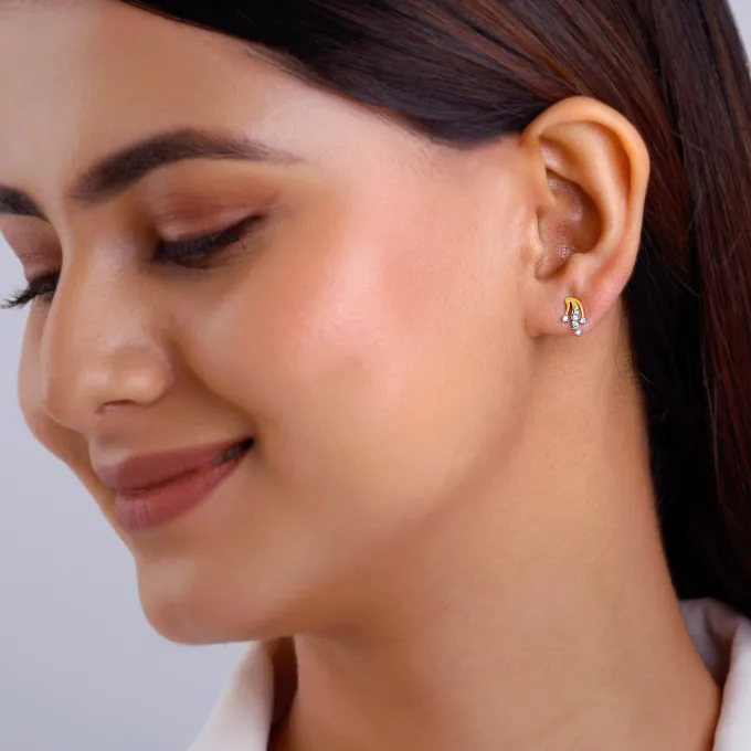 Gold Trail Diamond Earrings