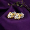 Gold Trigon Lab Grown Diamond Earrings