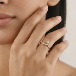 Gold Twin Arc Lab Grown Diamond Ring
